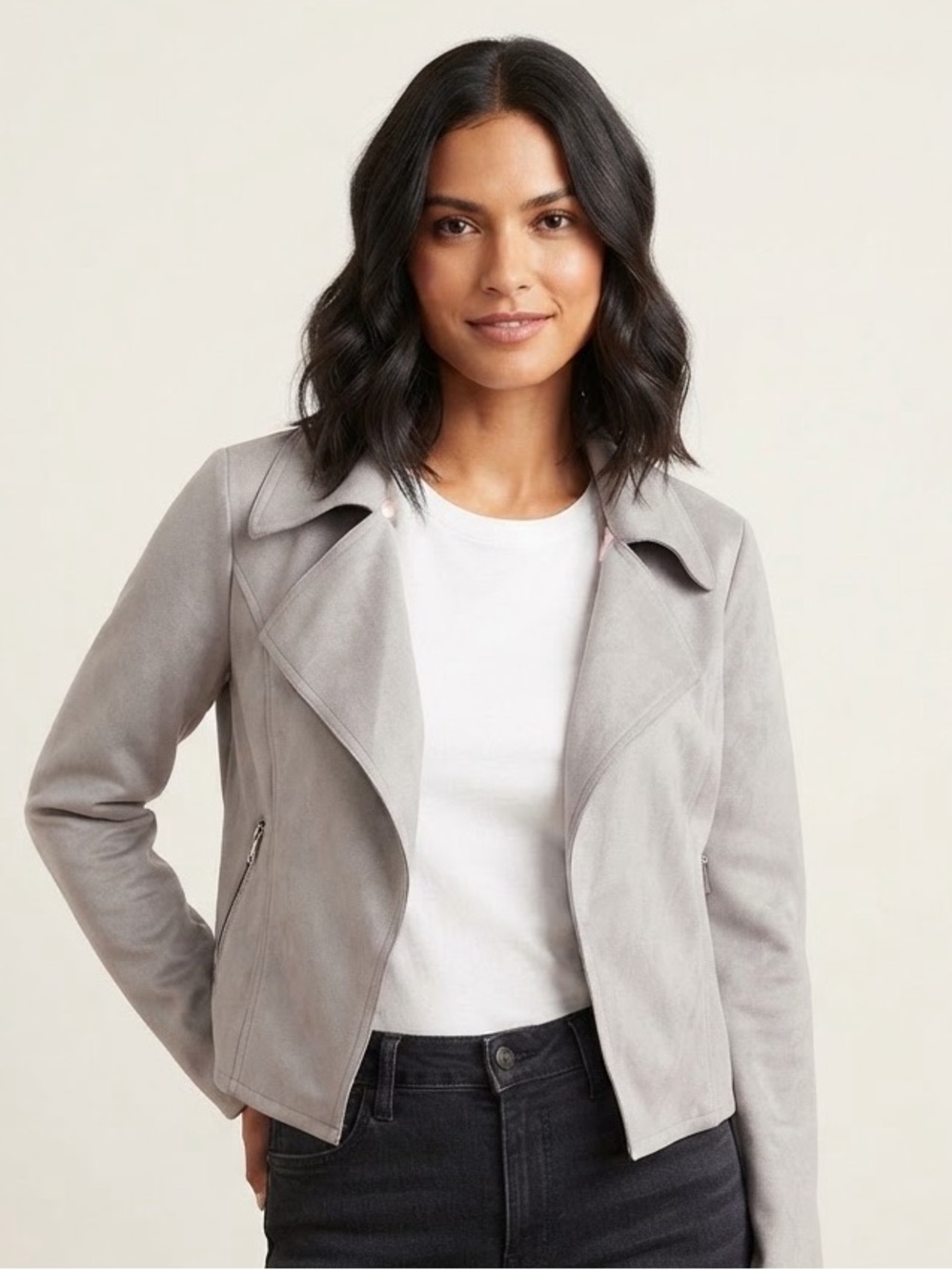By Anthropologie Sz XS Grey Motorcycle Relaxed Short Jacket